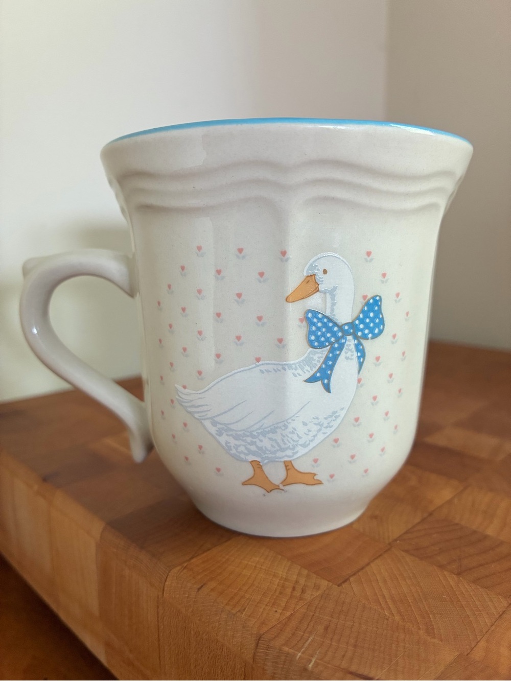 Blue Bow Goose Mug Set of 2: Country Kitchen Cottagecore: Aunt Rhody - Picture 2 of 9